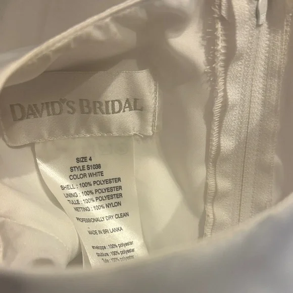 David’s Bridal Classic White Satin & Tulle Flower Girl Dress for Kids - Picture 5 of 5